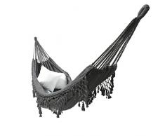 Gris toile hamac brésilien double extra-large glands extérieur jardin intérieur Camping portable