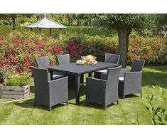 MONTANA Fauteuil aspect rotin tressé graphite