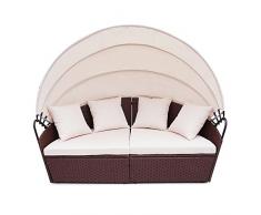 SVITA Ensemble de Jardin Lounge en rotin Marron, Meuble de Jardin