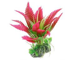 Plante artificielle pour aquarium Sanwood, en plastique avec base en céramique