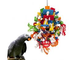 Yiwa Jouet de Morsure de Tournesol en Corde de Coton en Bois pour Gros Perroquet Moyen