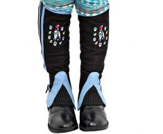 Riders Trend 10025347-BLKSKY-CL Mini Chaps brodées Enfant 10 Ans/Mollet 26-29 cm/Hauteur 30 cm