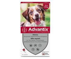 ADVANTIX Chien Moyen – Anti-Puces et Anti-Tiques – 10-25KG – 4 Pipettes