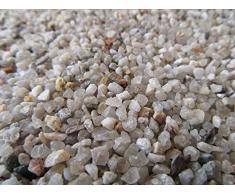 Doubleyou Geovlies & Baustoffe Gravier daquarium de 1 kg à 30 kg – Fabriqué en Allemagne – Gravier à quartz gris blanc, 2-3 mm