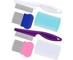 6 Pièces Peignes de Toilettage pour Animaux de Compagnie Peigne de Poux de Chien Peignes Nit de Tête pour Éliminer les Taches de Pellicules Contre les Puces