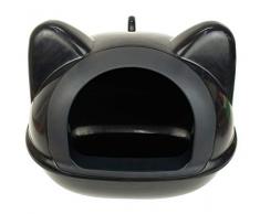 Maison de toilette litière tête de chat Noire L 50 x H 40 x l 36 cm