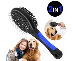 Brosse Pour Chien Chat, Brosse Chien Poil Long Et Court, Brosses De Toilettage Peigne Pour Chiens Et Chats, Brosse Animaux Brosse Anti Poils, Double Face Brosse Toilettage/Brosse DéMêLante Chat/Chien