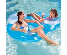 hook.s Bain de Soleil Gonflable Duo Summer Sun - Lumineux et coloré Double Anneau de Bain pour Deux Personnes Piscine Air Matelas Matelas Matelas (Duo)