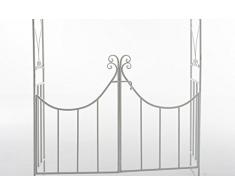 CLP Arche de jardin avec portillon VIOLA avec 230 m de hauteur totale, gloriette jardin en métal avec double porte de 120 cm large blanc