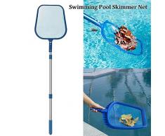 1 PC Piscine Skimmer Net Epuisette Piscine avec Poteau En Aluminium Piscine Net Skimmer À Feuilles Avec Pôle Télescopique Sac Profond Net Net Heavy Duty Pool Sac Profond Feuille Catcher Cleaner