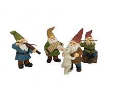 La fête des nains joyeux dansants ! - Un ensemble de 4 pièces de nains de jardin musiciens pour le jardin miniature enchanté par GlitZGlam