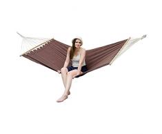 AMANKA XXL Grand Hamac Familial à 2 Places 200x120cm avec Barres en Bois Marron