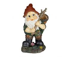 Relaxdays Nain de Jardin avec Une Corbeille de Glands, résistante aux intempéries et au Gel, coloré, Design Classique, Multicolore