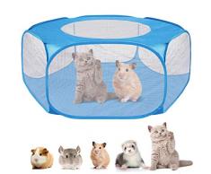 Camidy Parc pour Animaux de Compagnie Tente de Clôture Pliable à 6 Côtés avec Couvercle à Fermeture Éclair pour Cage de Cobayes pour Petits Animaux Hamster Chinchillas