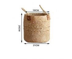 Panier de Fleur Panier de Rangement Cache Pot Rotin Panier Paniers de rangement tissés à la main naturels de jonc de mer pour la maison jardin décoration murale de mariage