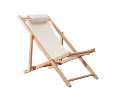 JU FU balancelle Coton blanc et lin extérieur portable chaise en bois massif pliante maison inclinable chaise de repos personnes âgées été par la chaise de plage chaise cool pour voir le coucher du so