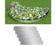 vidaXL 5X Bordure de Pelouse Acier Galvanisé Bordure de Jardin Rebords