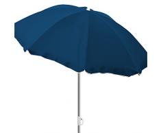 Mojawo Cendrier Parasol de Plage Parasol de Plage Parasol Jardin Parasol Pliable Polyester Bleu ø1,80 m UV Protection
