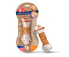 8in1 Triple Flavour M - Os à Mâcher pour Chien de Petite Taille – Plus de viande, plus de durée de mâche - Limite le Tartre - Sans OGM, Conservateur Artificiel