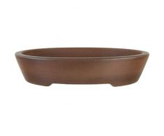Pot à bonsaï 40x32x8.5cm antique brun ovale en grès