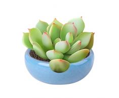 only y 8pcs/Lot Pot de Fleur Ceramique, Glace-Crack Mini Joli Pot de Fleur Balcon Rond pour Les Plantes Juteuses Petit Bonsaï Pot Maison et Jardin Décor