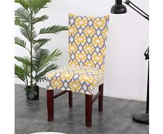 Housse de Chaise de Salle a Manger Extensible, Morbuy Décoration pour Jardin Bureau Hôtel Maison, Haut Dossier Stretch Housse Couverture Universel (6 pièces,Jaune)
