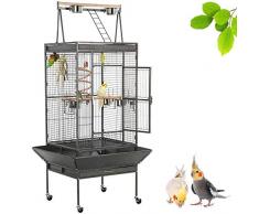 Yaheetech Volière Cage à Oiseaux Perruches/Cacatoès/Perroquets/Canaries Métal 81 x 76 x 174 cm