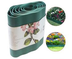 O&W Security Bordure de pelouse de 15 cm de haut, 9 m de long parfait comme bordure de pelouse, empêche la propagation des racines même pour les parterres UV et les intempéries Vert foncé