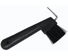 Cure-pied avec brosse, noir, Pick Cheval à cheval en Rayures Brosse dentretien à cheval
