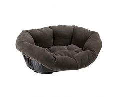 Ferplast Canapé Prestige 2 Panier pour Chien et Chat, Tissu synthétique, 52 x 39 x 21 cm, Gris