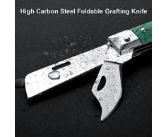 Couteau à greffer - Couteau à greffer pliable en acier à haute teneur en carbone, avec poignée ergonomique, outil d'arbre fruitier de jardin