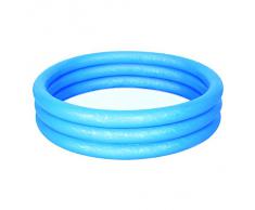 Bestway 51024 Piscine pataugeoire gonflable ronde 3 boudins 102 x 25 cm, 3 couleurs assorties