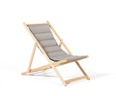 JARDIN PRIVE Chilienne matelassée en bois et coton Colors Argile
