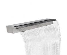 vidaXL Lame d'eau rectangulaire pour Piscine Bassin Jardin en Acier Inoxydable 150 cm