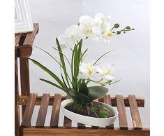 HimanJie Simulation de Phalaenopsis Bonsai de fleurs de soie artificielle en pot de fleurs