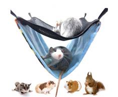 LeerKing Été Pet Hamac Net Mesh Mat Double Layer Hanging Cool House pour Hamster, Cochon dInde, Hérisson, Furets, Écureuil, 3 Motifs, 22 * 20 * 15cm