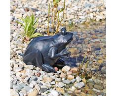 CLGarden 1832 Statuette de Jardin en Forme de Grenouille pour Bassin deau Noir/Anthracite