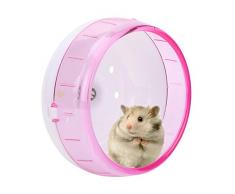 Unibell Plastique Super Silent Rouleau Exercice en Cours Roue Jouet for Petits Animaux Hamster Guinée Cochon Chinchilla (Rose)