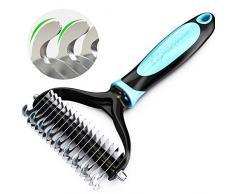 MIU COLOR Brosse Douce Anti-Poils pour Chien Chat et Cheval à Cheveux Longs ou Courts Outil de Deshedding Peigne de Toilettage Râteau de Démêlage Idéal pour Masser Les Animaux et Dénouer Les Nœuds