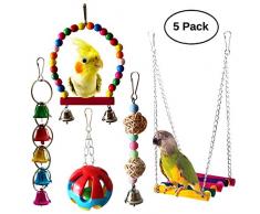 STAJOY Jouet pour perroquet à oiseaux, 5 pièces