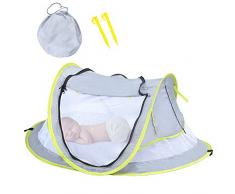 HUSAN Tentede Plage de Berceau Portable Lit de Voyage pour bébé, bébé Pop-up Automatique Tente de Plage, UPF 50+, Moustiquaire.