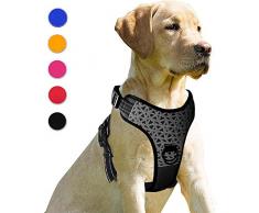 Supet Harnais Chien Harnais Anti Traction Réfléchissant Gilet Chien avec Poignée pour Chien Traction Gilet Réglable pour Formation de Chiens Grand/Moyen