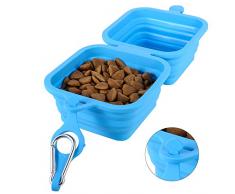 SUSSURRO Gamelle Chien Pliables en 3 hauteurs, Bol Portable en Silicone avec Mousqueton à Eau et Alimentaire pour Petit Moyen Grands Chiens Gamelle Chien Voyage