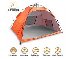 ZOTO Tente de Plage, Pop-up Tente de Plage Protection UV 50+, Tente de Camping Automatique Montage Instantané Famille Extérieur Portatif pour Plage Camp Bain de Soleil