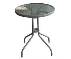 Multistore 2002 Table Bistro Ø60cm Plateau de Table en Verre cannelé Balcon Table De Jardin