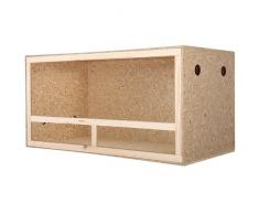 Repiterra Terrarium Reptiles & Batraciens En Bois OSB - Facile à Monter - Aeration Sur Les Cotés - 100x60x50cm