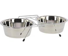 Kerbl Chien Gamelles Inox et Support 2x900 ml