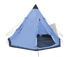 Festnight Anself Tente pour 4 Personnes 365 x 365 x 250 cm Bleu Clair