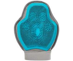 Lavuky Gant de Toilettage pour Chien Brosses Poils Morts Brosse de Douche Animaux Gant de Massage pour Chien Chat-Bleu