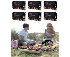 6 X Barbecue instantané Bar-Be-Quick- taille de la famille. Chaque pack sert dix:Le barbecue instantané Bar-Be-Quick est la meilleure marque de barbecue jetable dans le monde – il s’allume avec une seule allumette et cuit